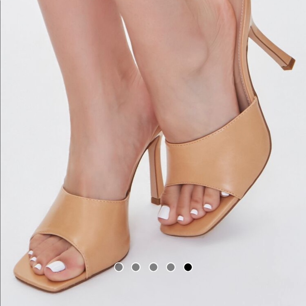 F21 faux leather stiletto heels (wide width)